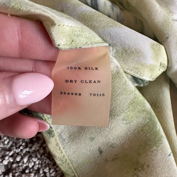 Ann Taylor green silk sleeveless button down top size 4 - Picture 7 of 10